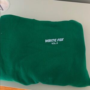 White Fox Green Fleece Hoodie